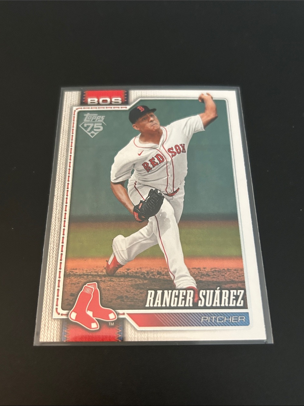 Topps Boston Red Sox Ranger Suárez Baseball Card - White/Red/Blue